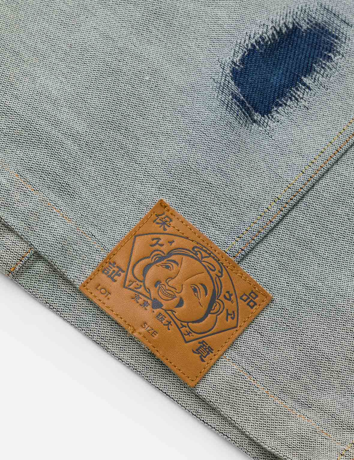 ダメージロゴ & カモメ刺繍 リラックスフィット デニムジャケット