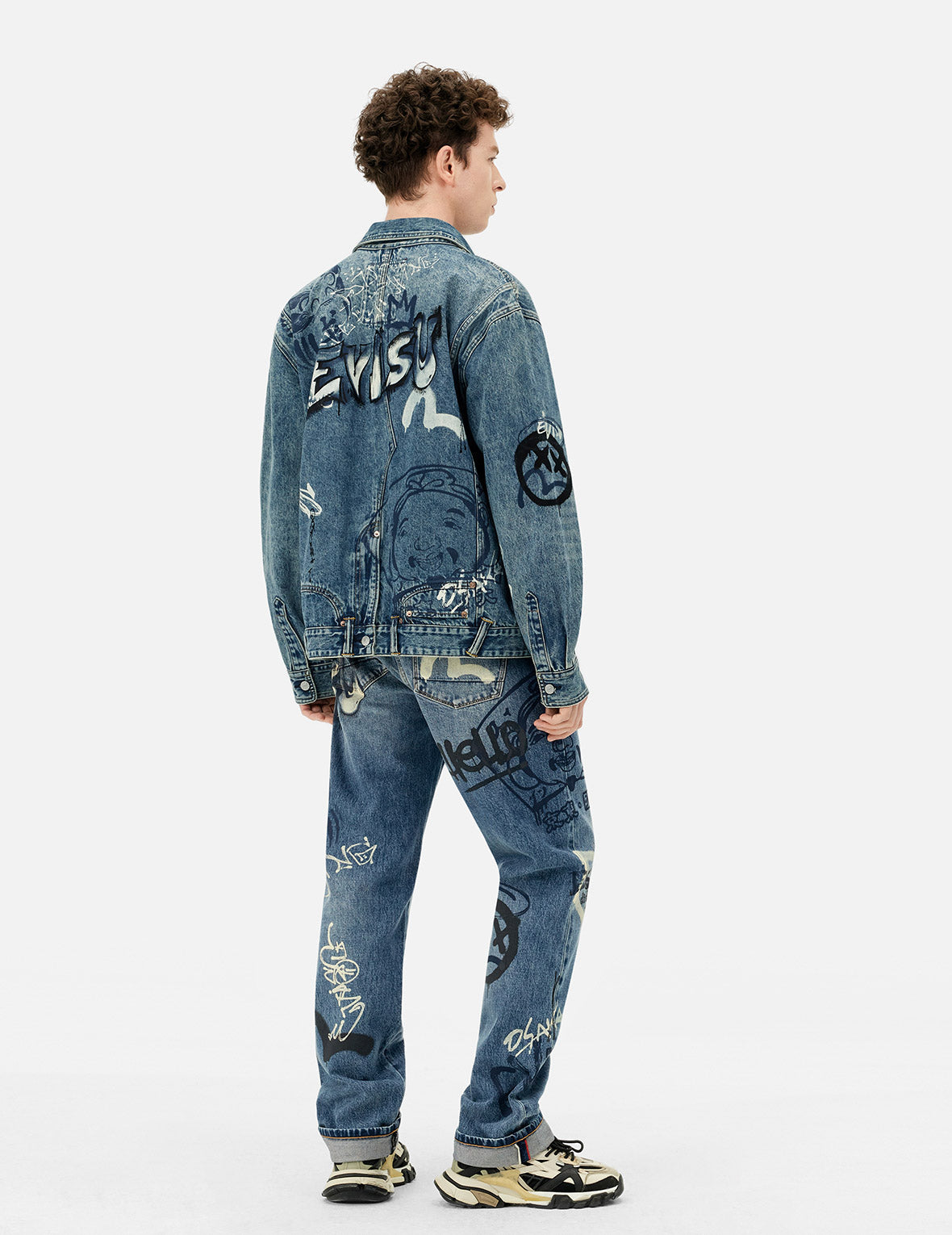 Graffiti Prints Regular Fit Denim Jacket