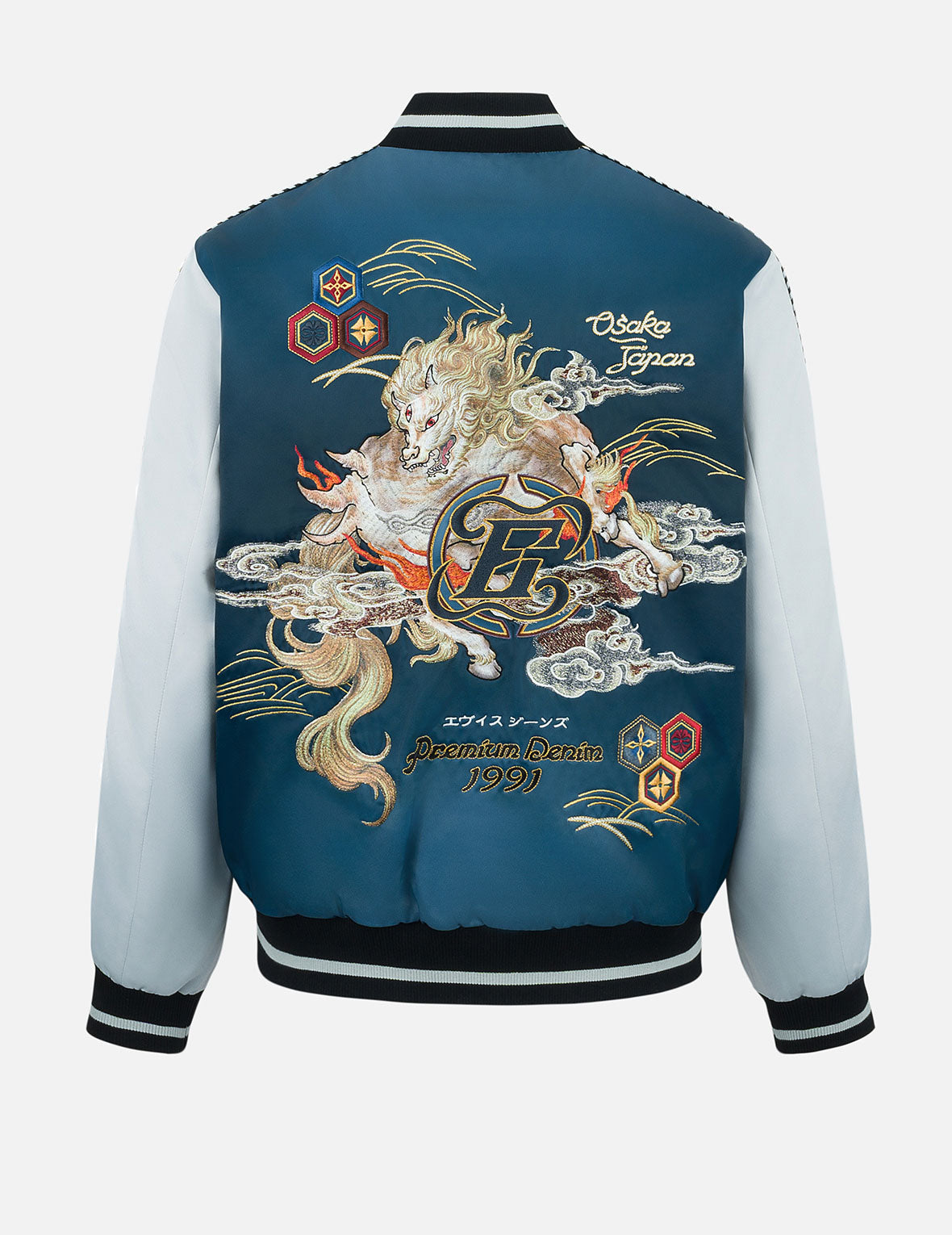 白沢刺繍レギュラーフィットスカジャン