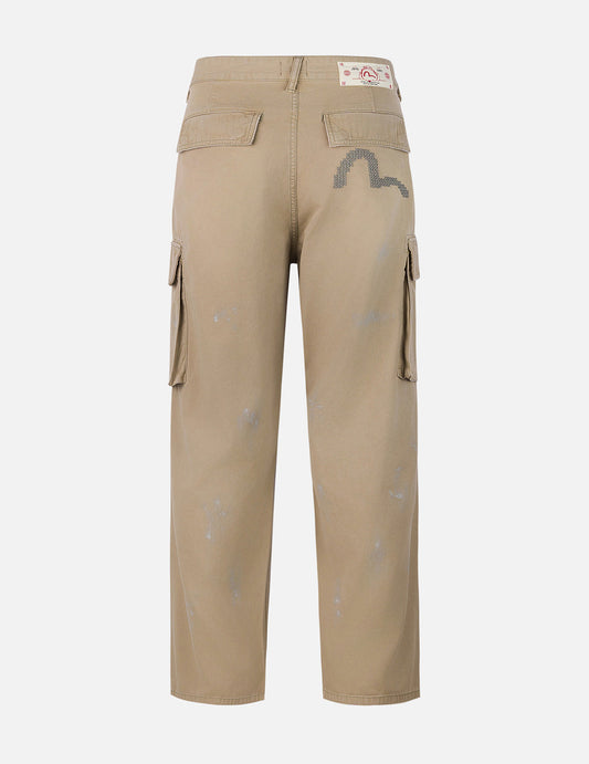 Totem Seagull Embroidery Straight Fit Cargo Pants