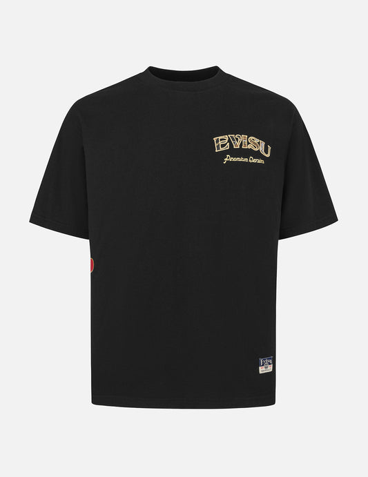 ブロケードロゴと家紋アップリケ リラックスフィットTシャツ