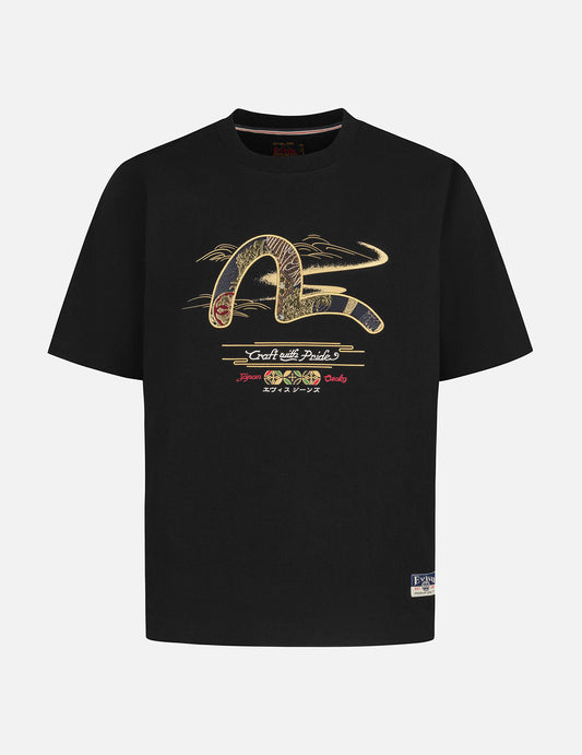 ブロケードカモメアップリケ レギュラーフィットTシャツ