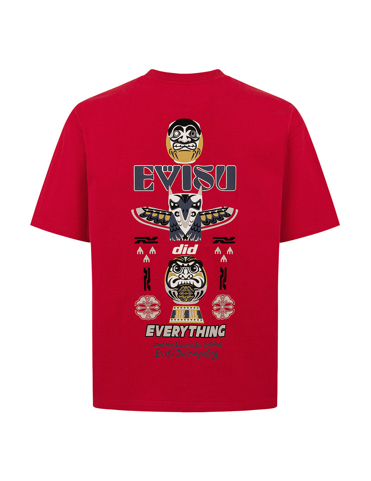 だるまとトーテムプリント リラックスフィット Tシャツ