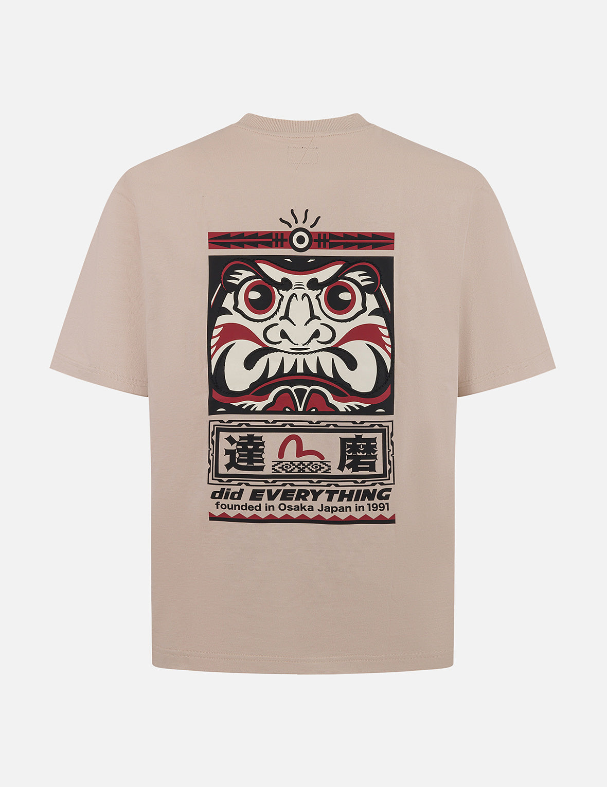 カモメとだるまトーテムプリント レギュラーフィットTシャツ