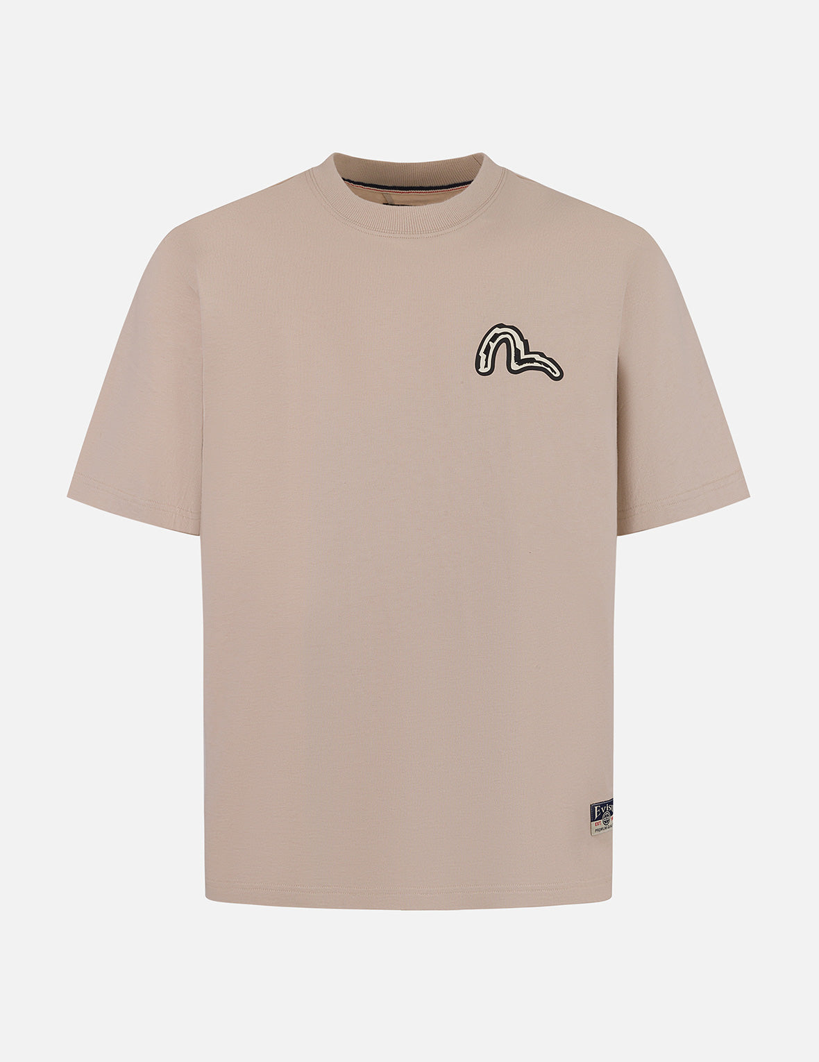 カモメとだるまトーテムプリント レギュラーフィットTシャツ