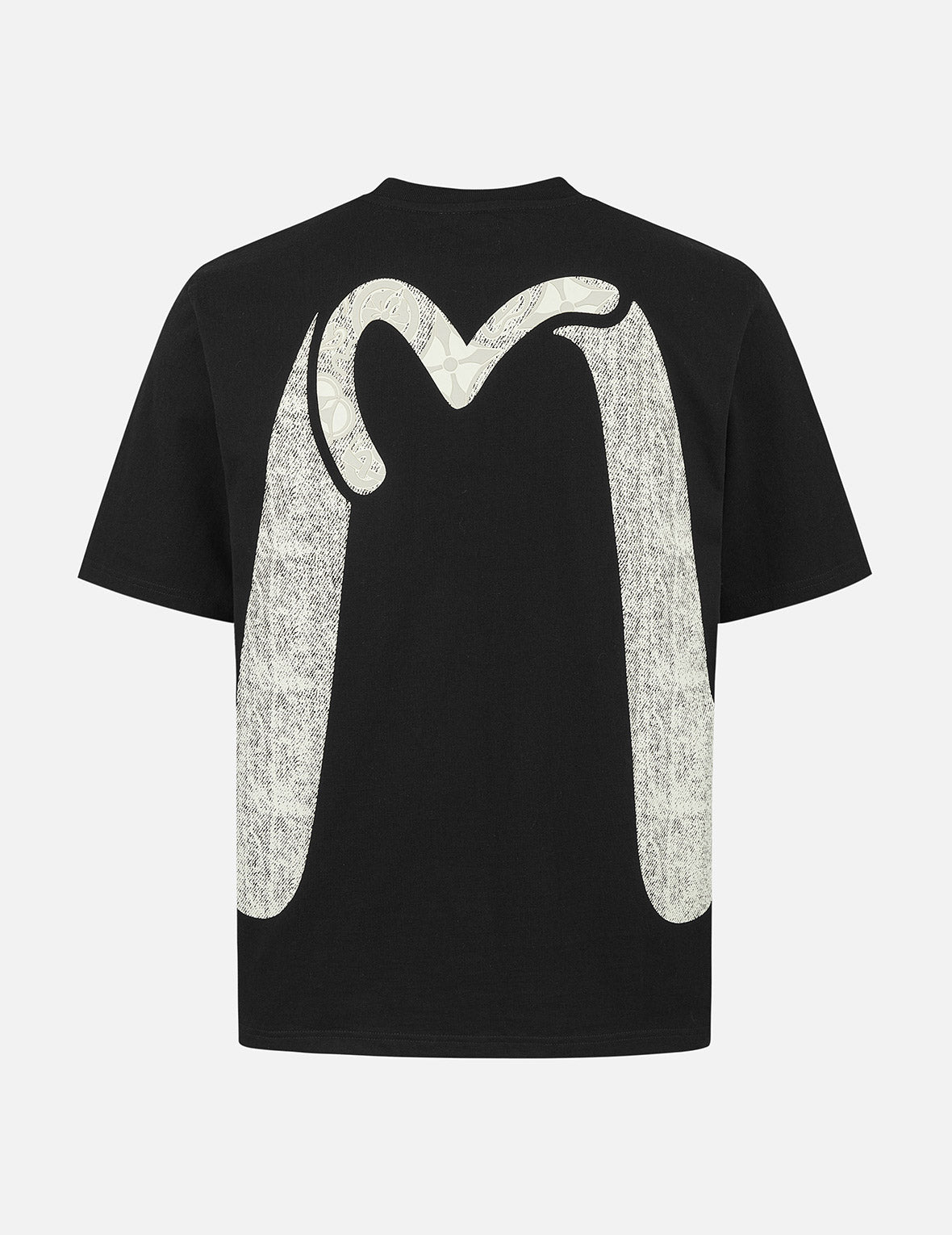 色褪せたカモメ大黒プリント レギュラーフィットTシャツ