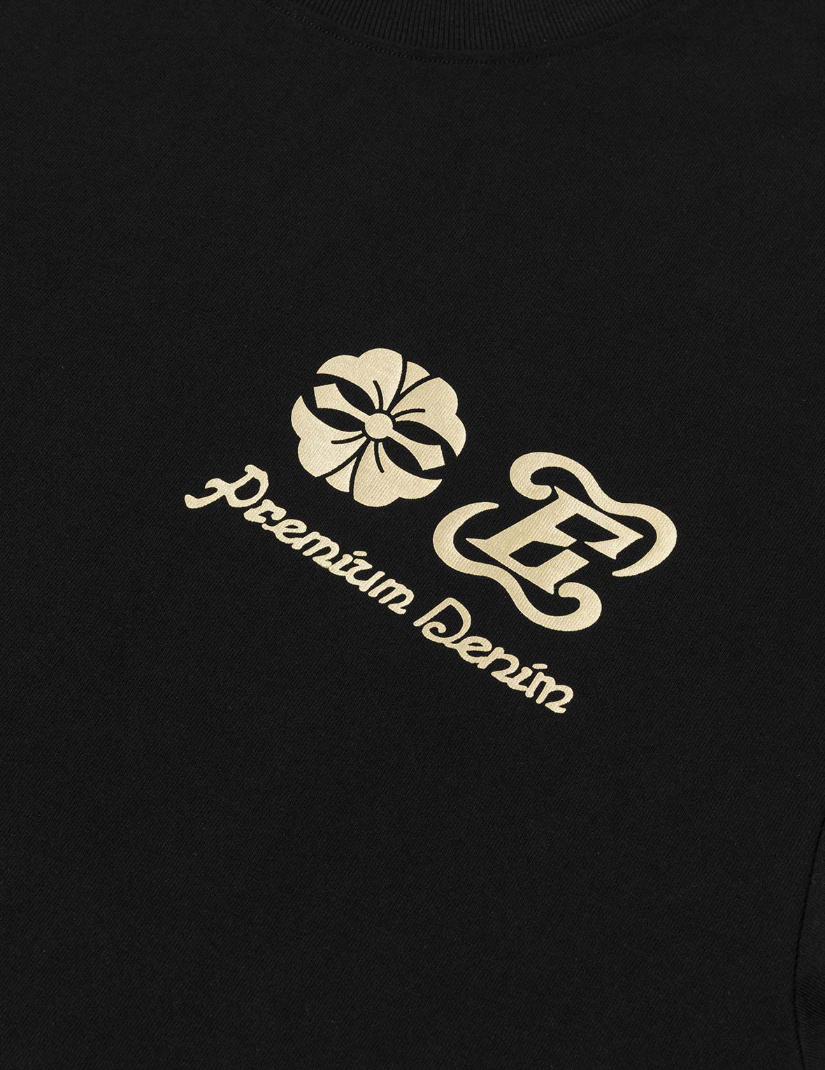 金箔ブラッシュストローク大黒プリント リラックスフィット Tシャツ