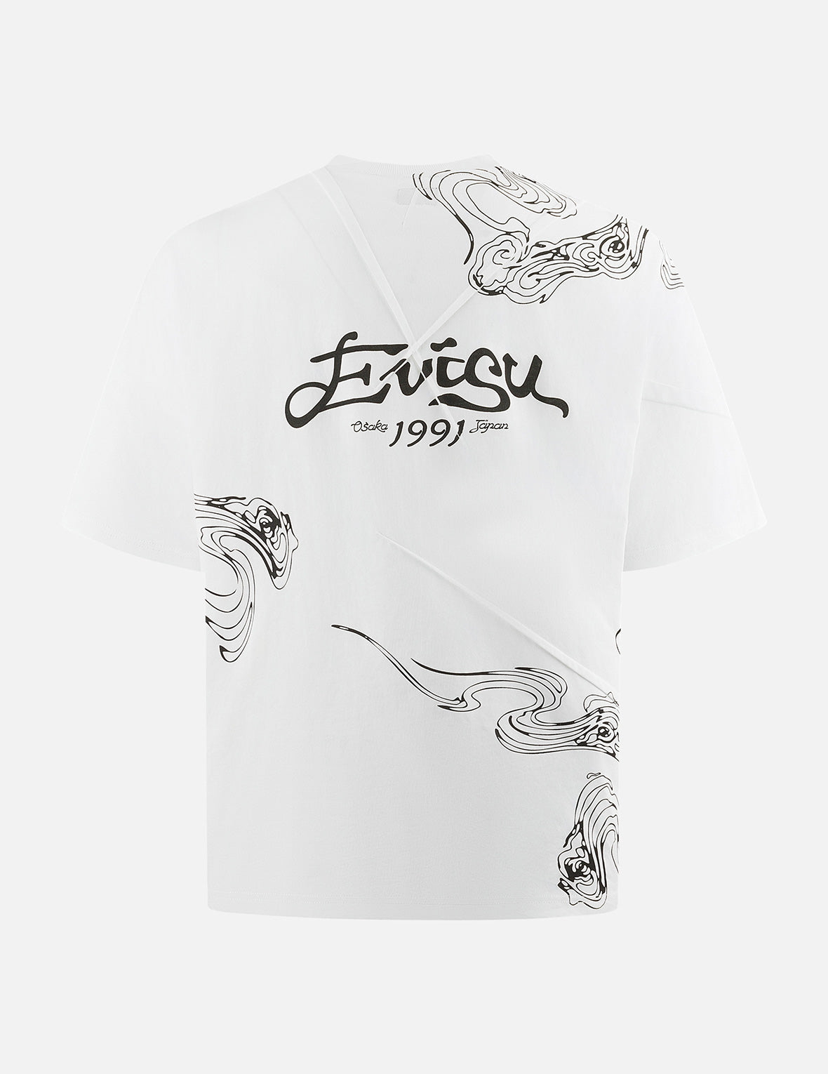 祥雲＆ロゴ プリント ルーズ フィット Tシャツ