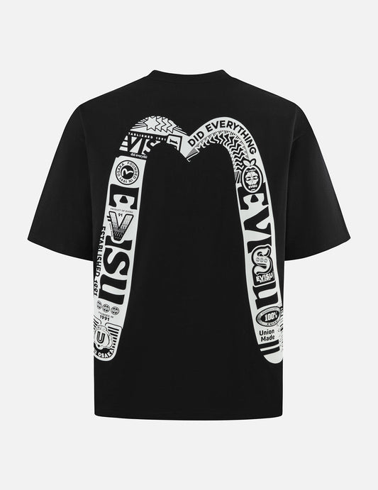 ロゴと大黒プリント ルーズフィット Tシャツ