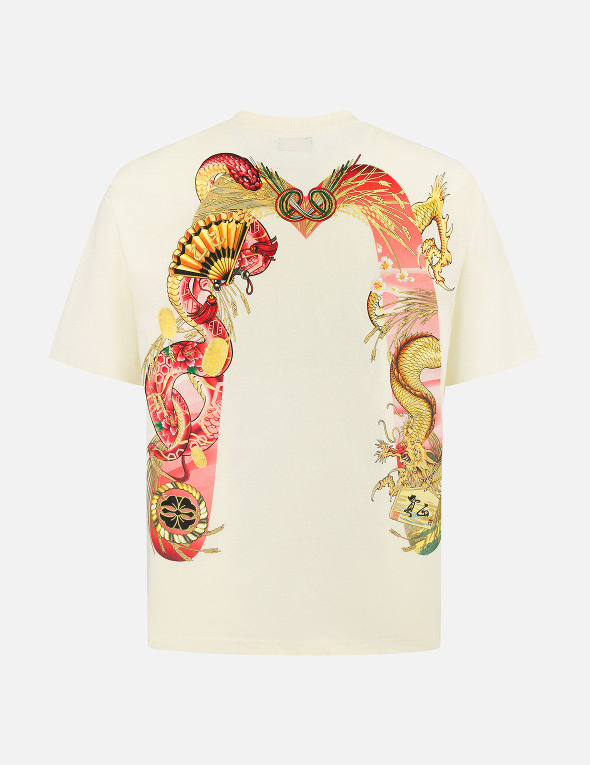 騰蛇大黒プリント リラックスフィットTシャツ