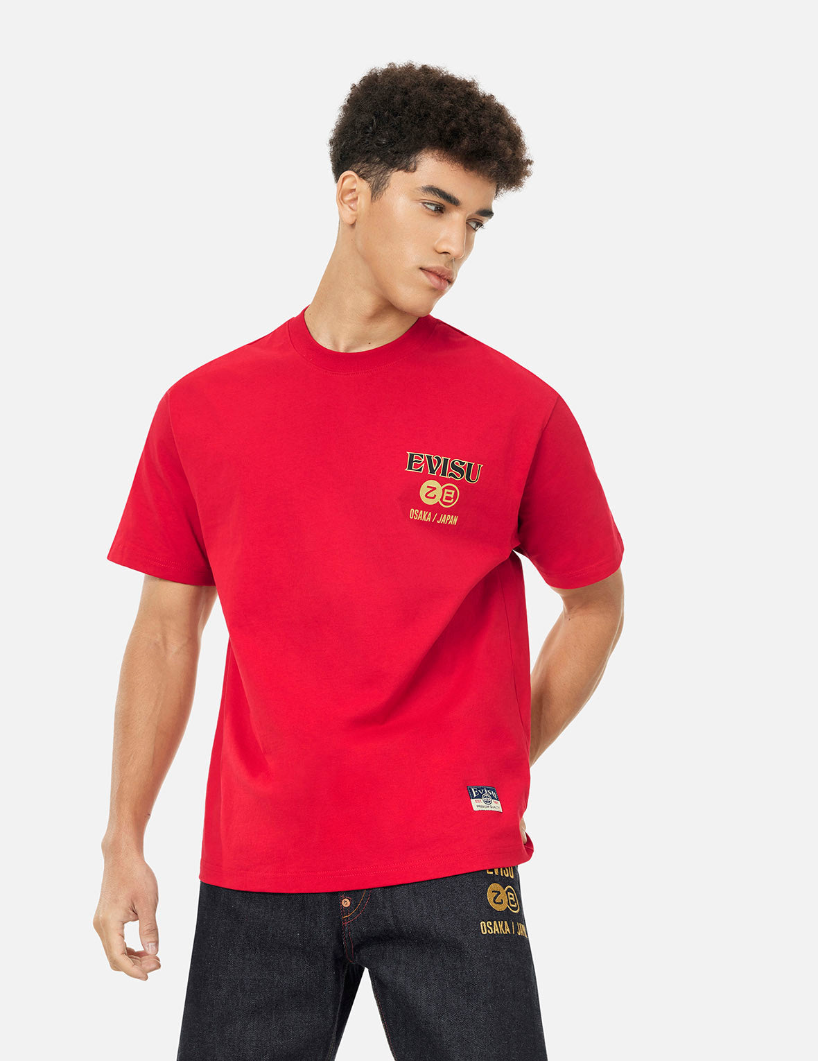 騰蛇大黒プリント リラックスフィットTシャツ