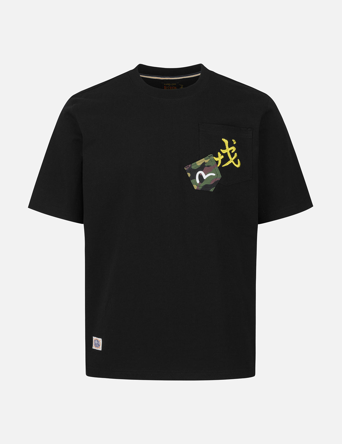 仏頭と地図プリント レギュラーフィット Tシャツ
