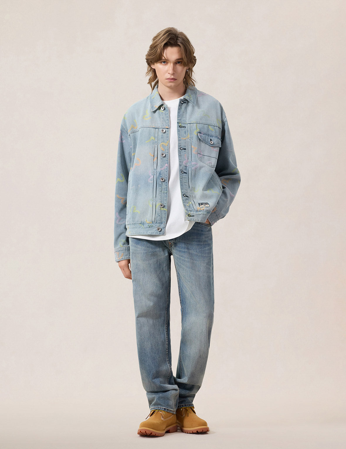 オールオーバーカモメジャカード デニムジャケット – EVISU