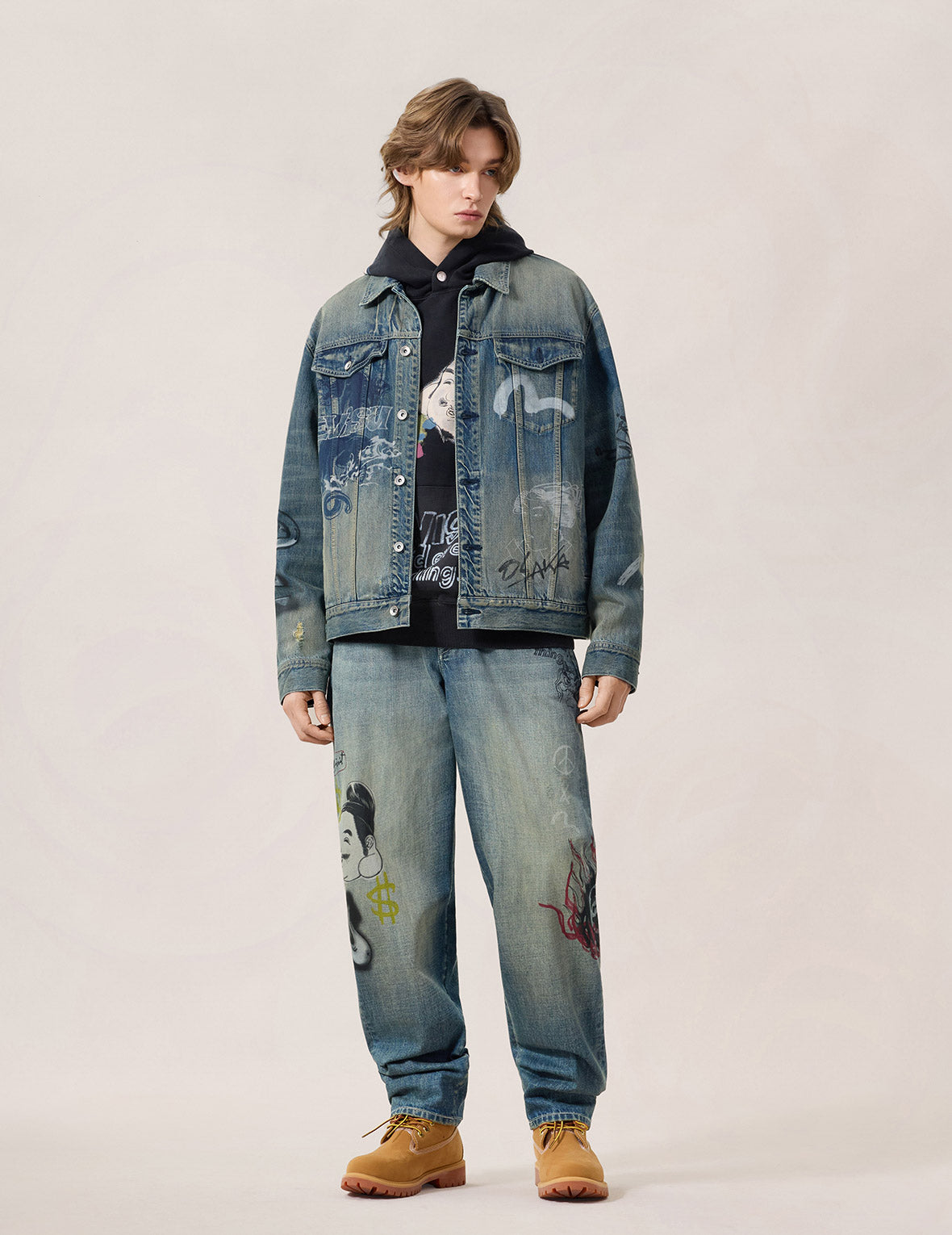 オールオーバーグラフィティプリント デニムジャケット – EVISU