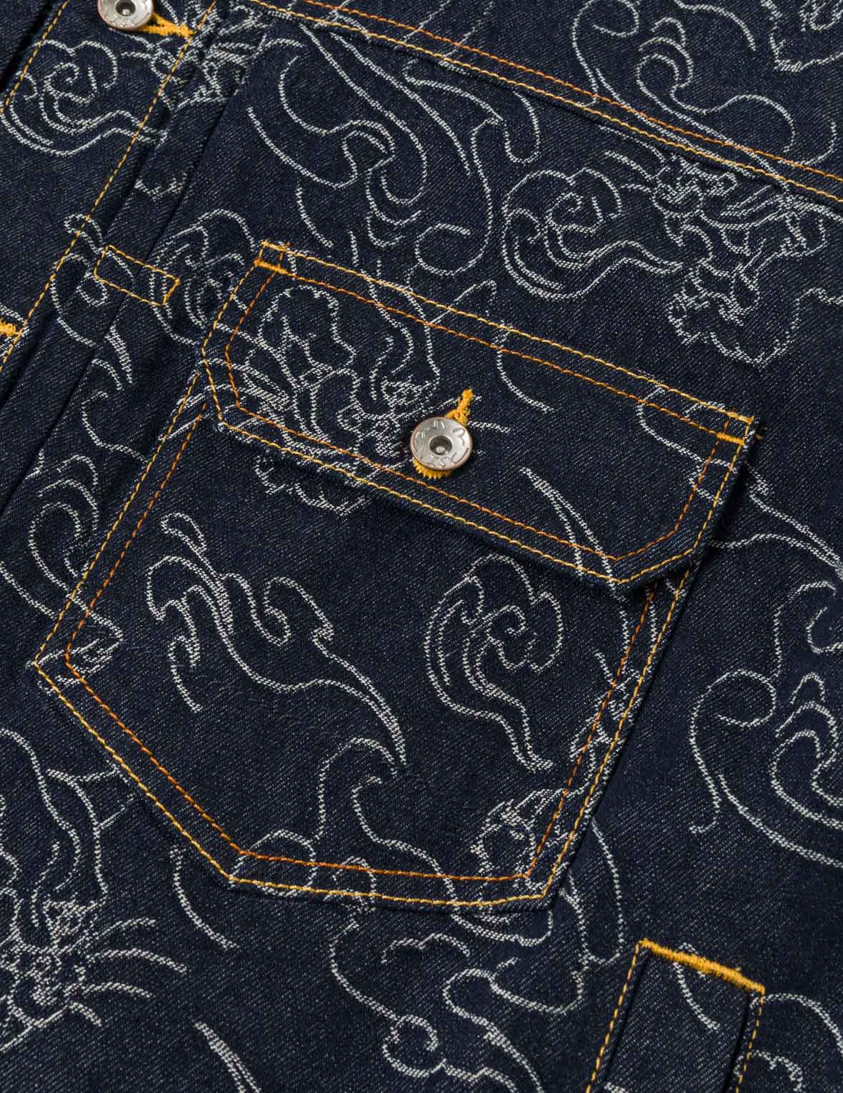 オールオーバーレオパードジャカード デニムジャケット