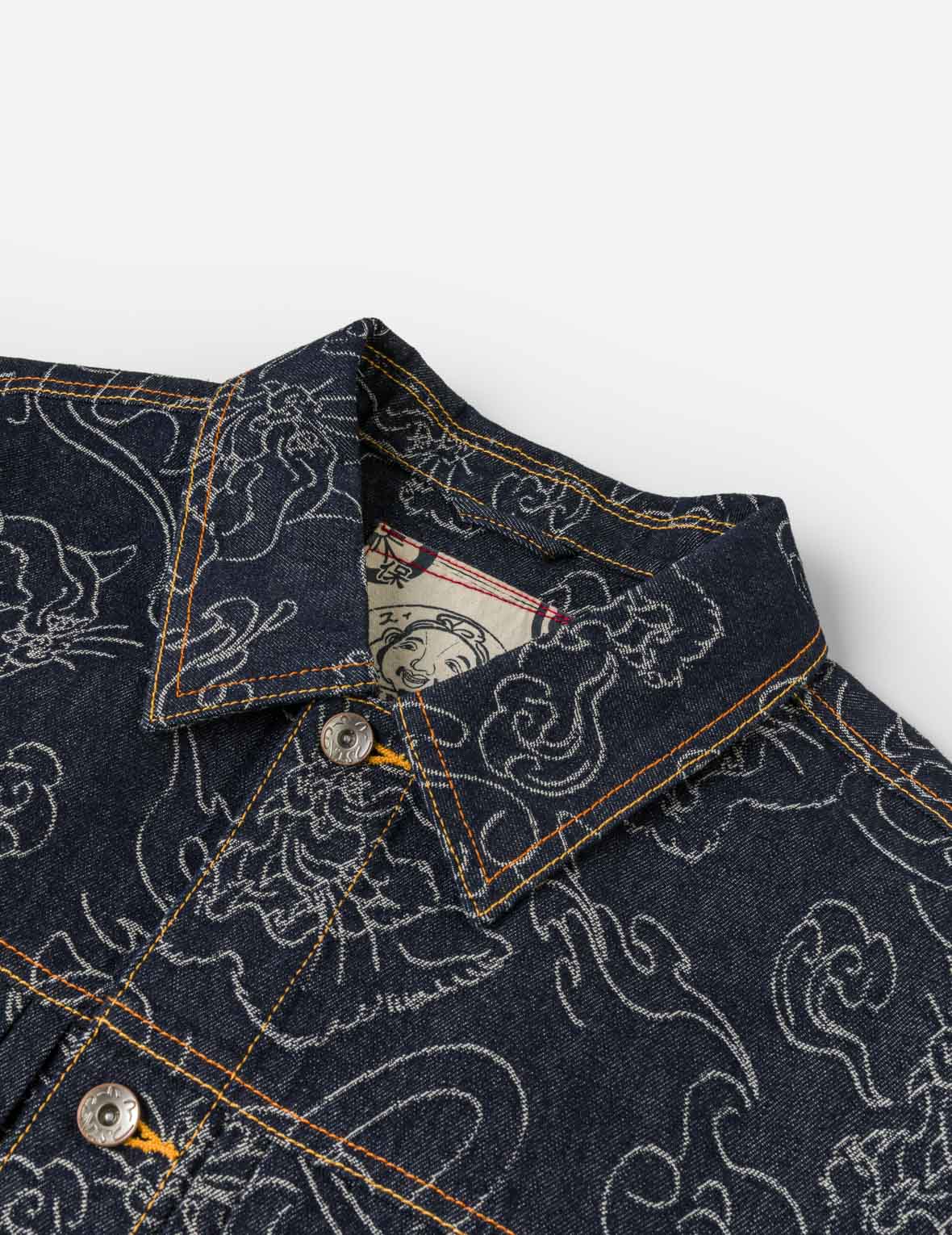 オールオーバーレオパードジャカード デニムジャケット