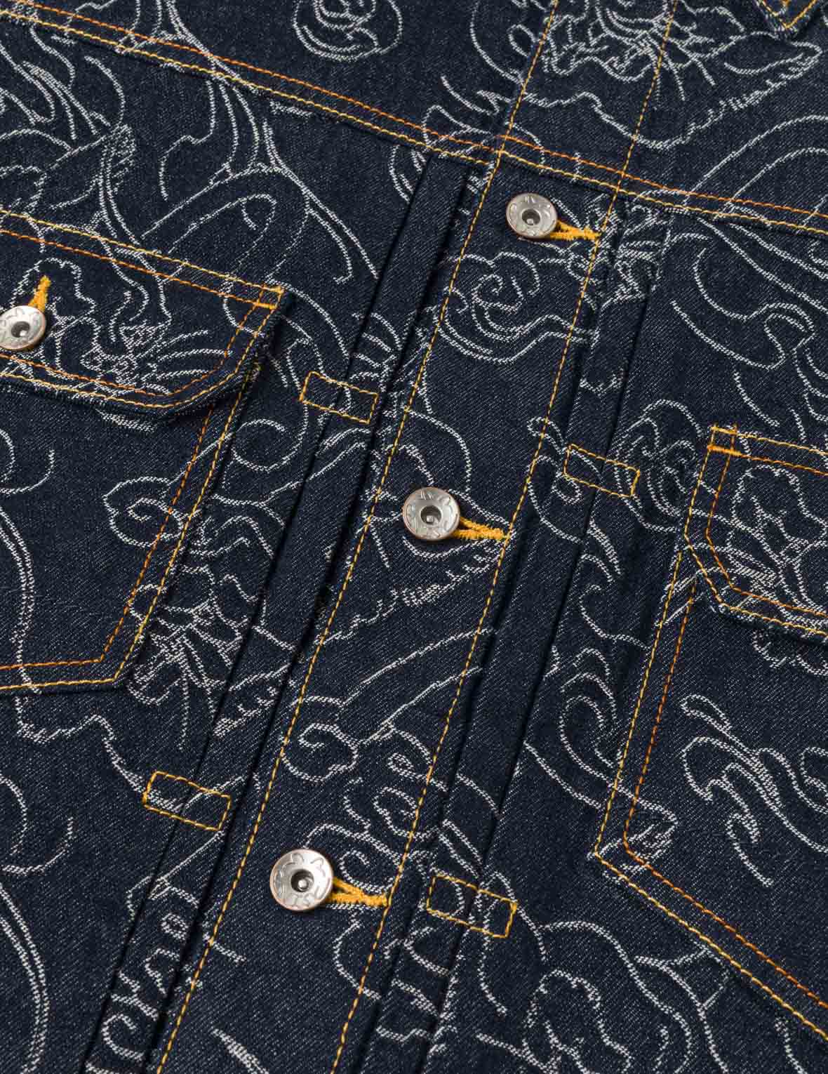 オールオーバーレオパードジャカード デニムジャケット