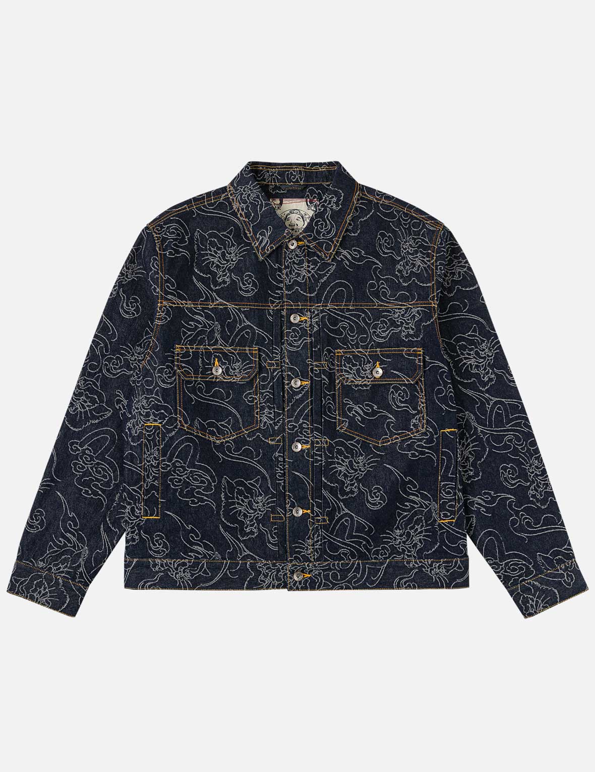 オールオーバーレオパードジャカード デニムジャケット – EVISU