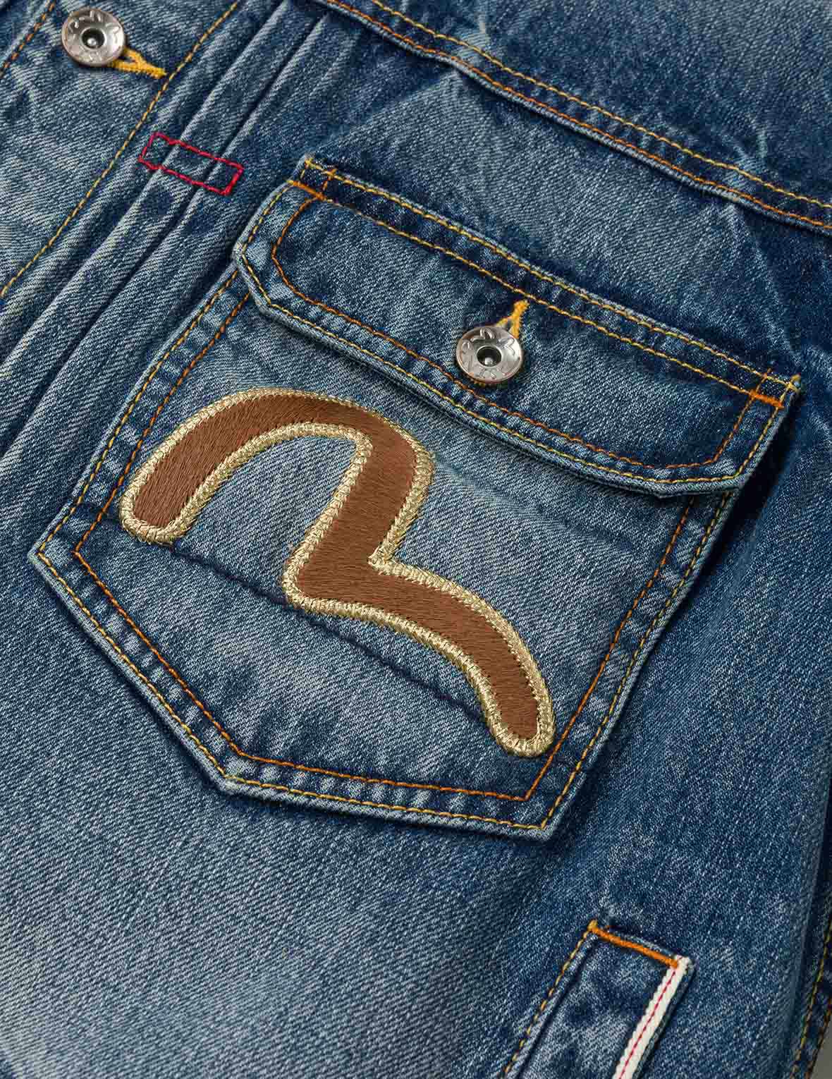 EVISU & カモメアップリケ デニムチャイナジャケット