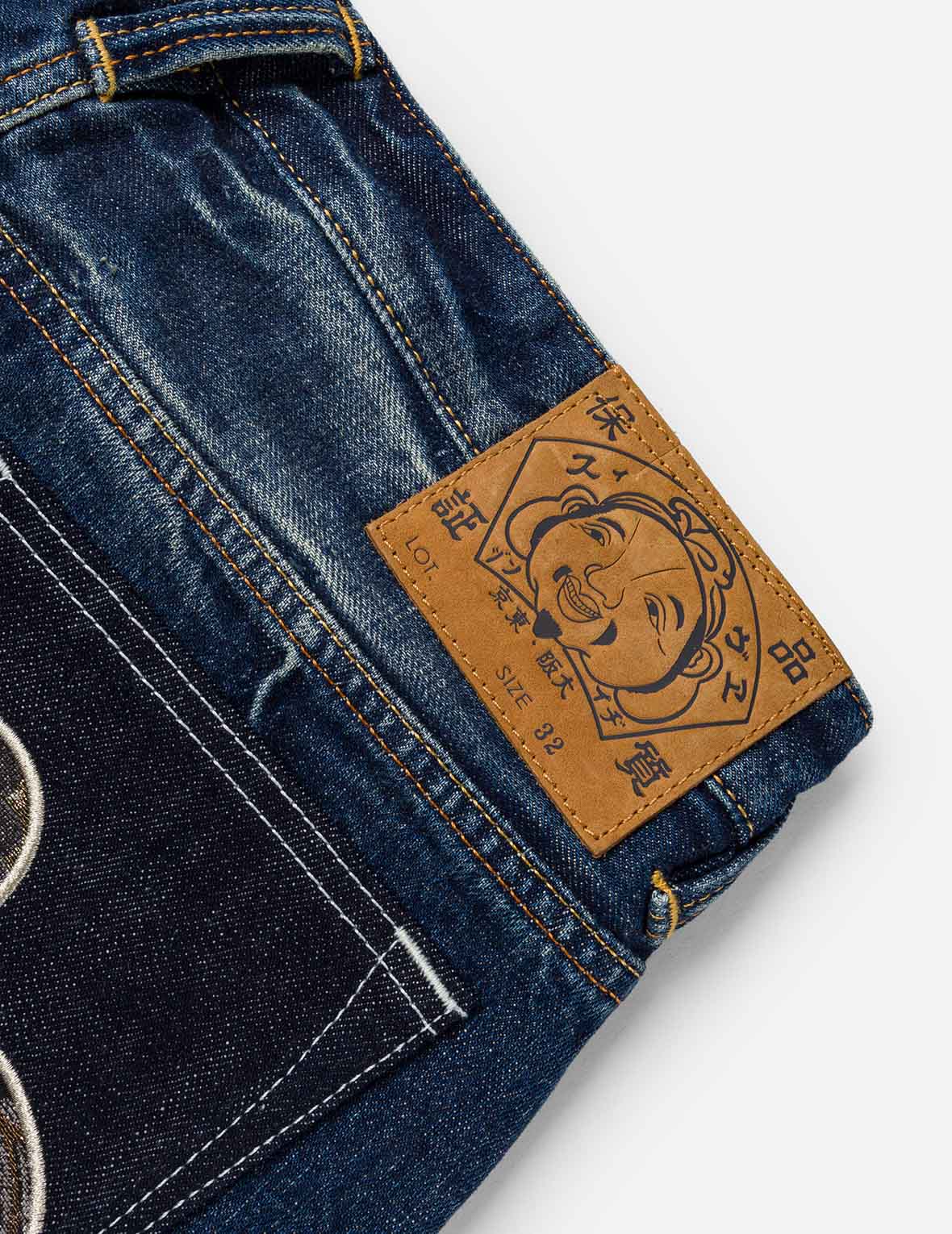 Brocade Patchwork Denim Shorts