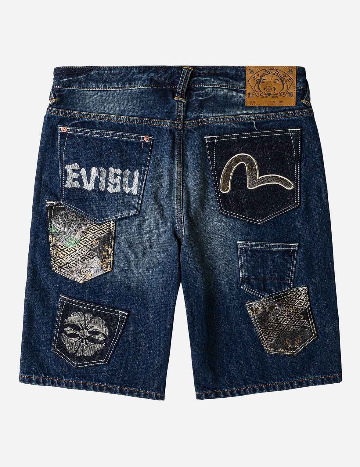 ブロケードパッチワーク デニムショーツ – EVISU