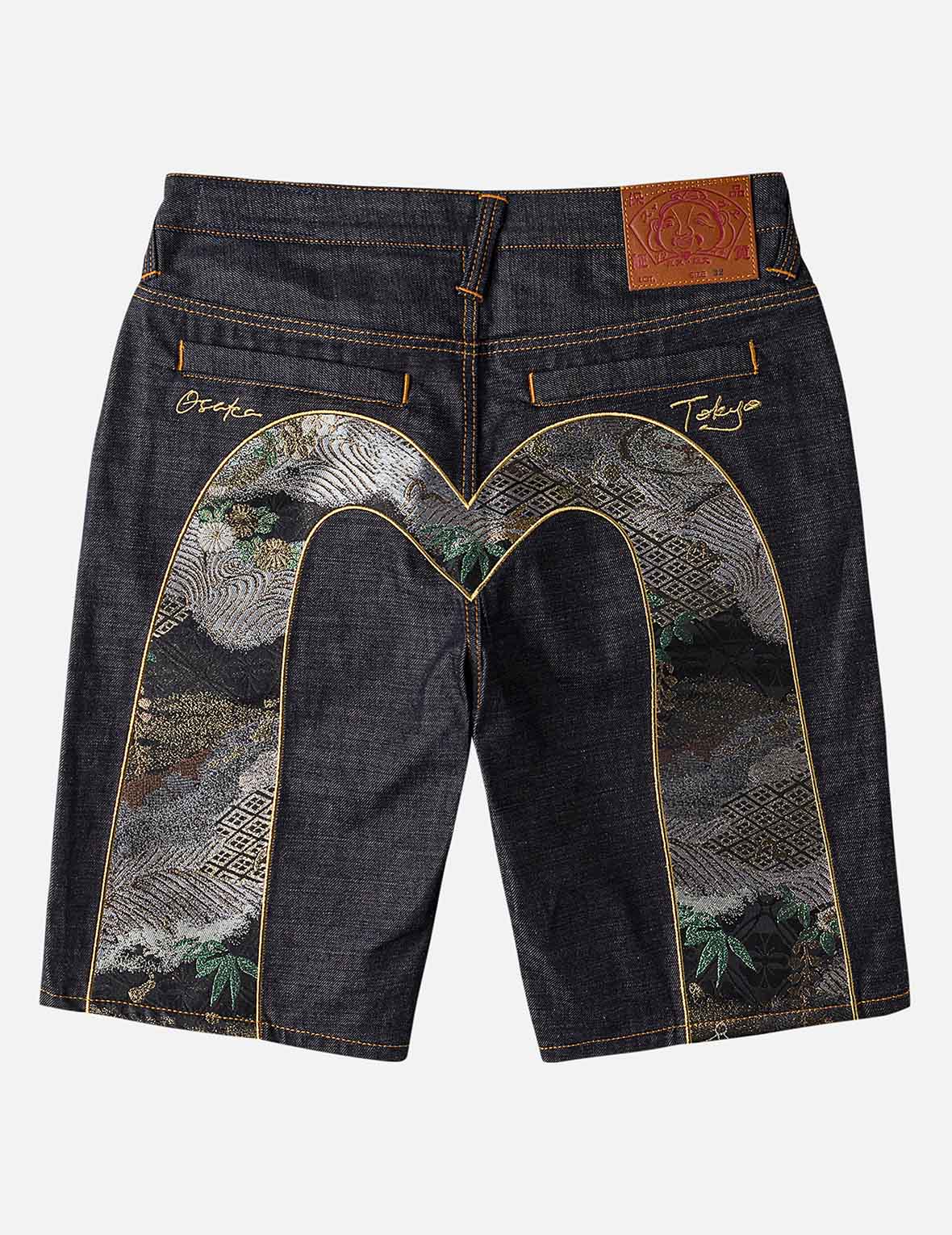 Daicock Brocade Denim Shorts – EVISU