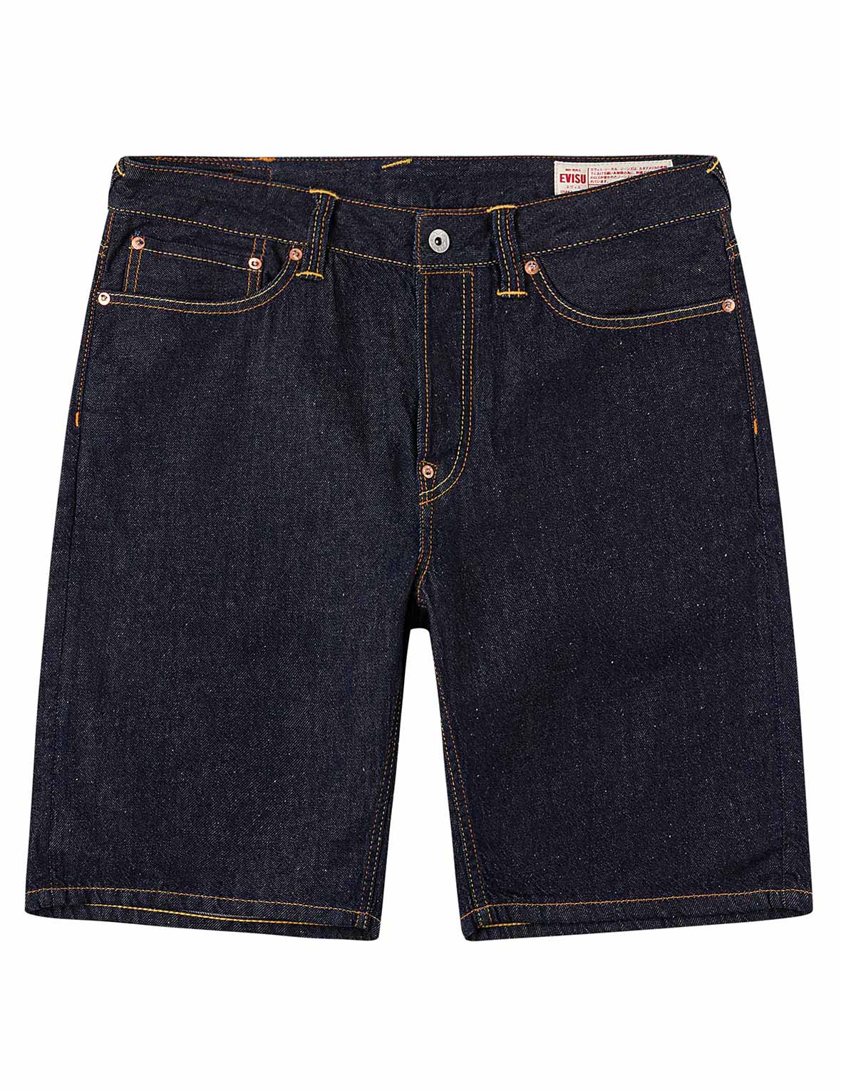 カモメ＆漢字プリントポケット デニムショーツ