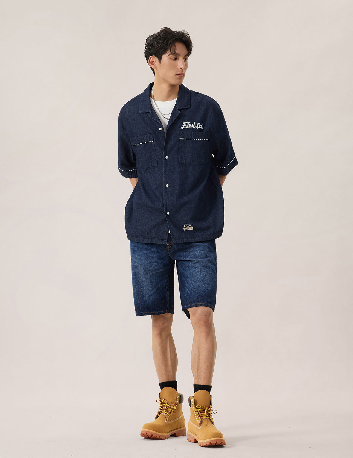 カモメブラシストローク デニムショーツ – EVISU