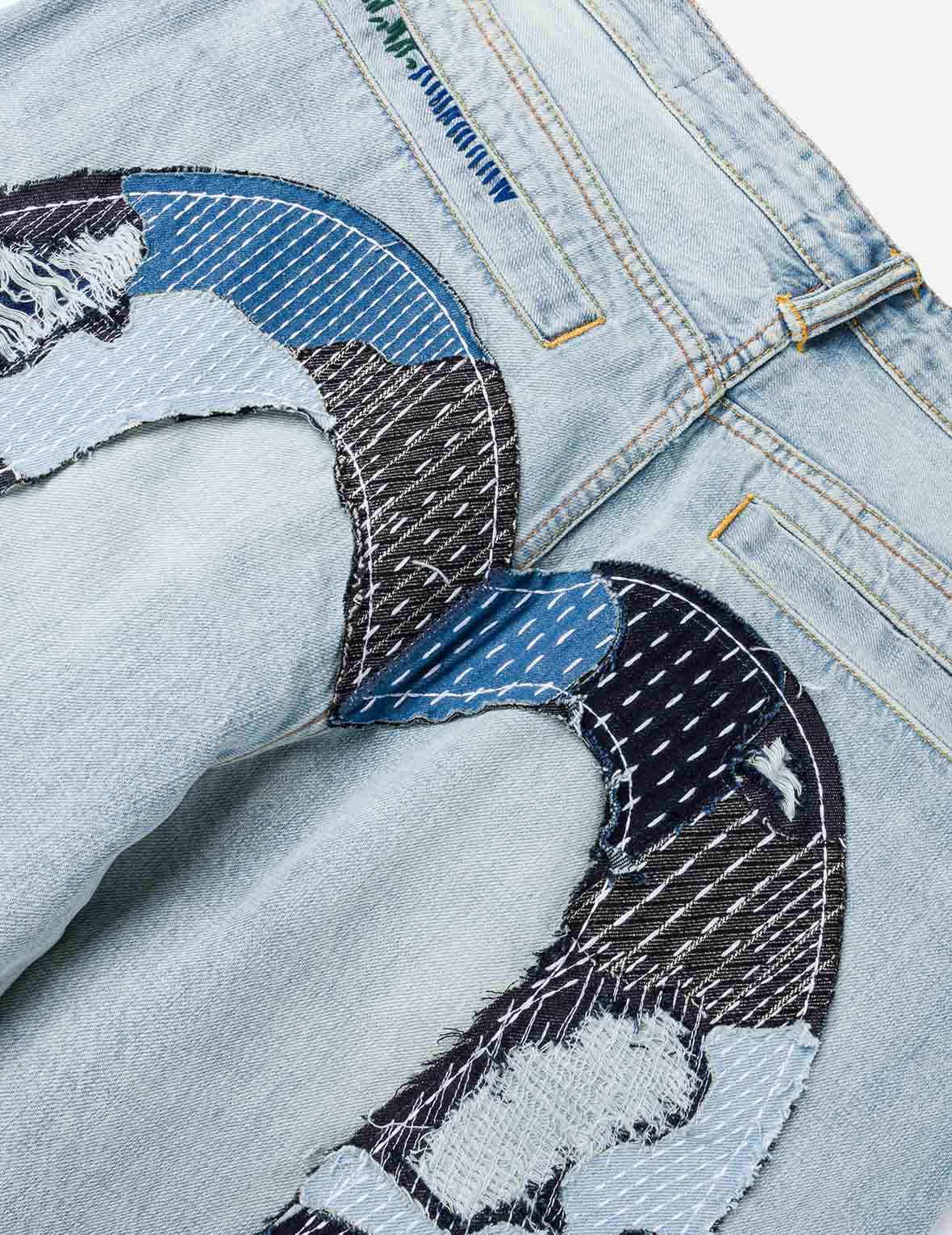 大黒刺し子パッチワーク ジーンズ #2038 – EVISU