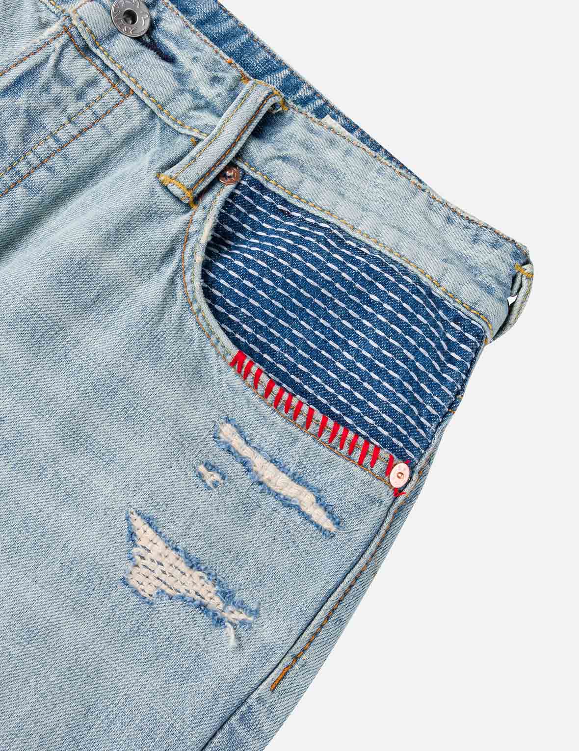 大黒刺し子パッチワーク ジーンズ #2038 – EVISU
