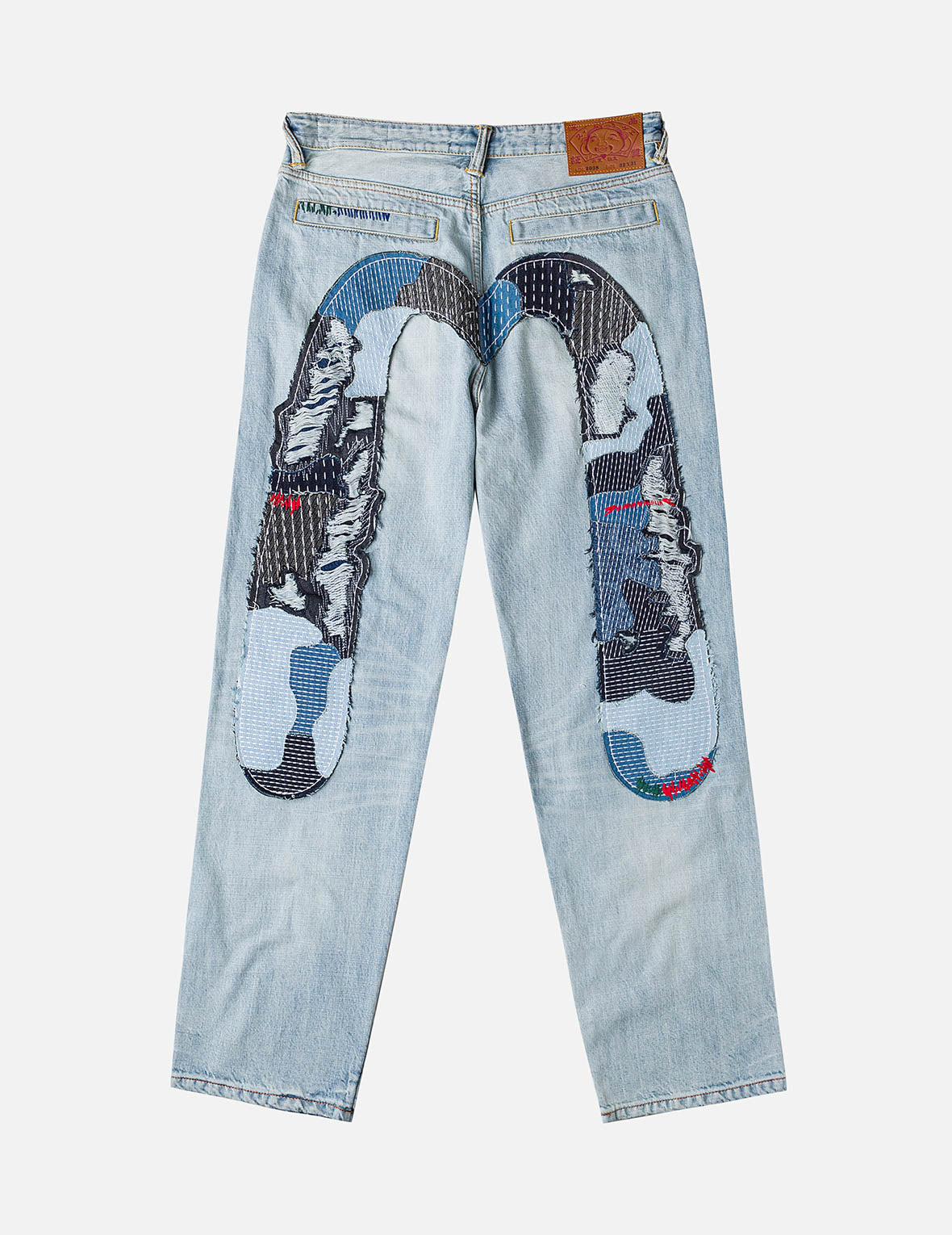 大黒刺し子パッチワーク ジーンズ #2038 – EVISU