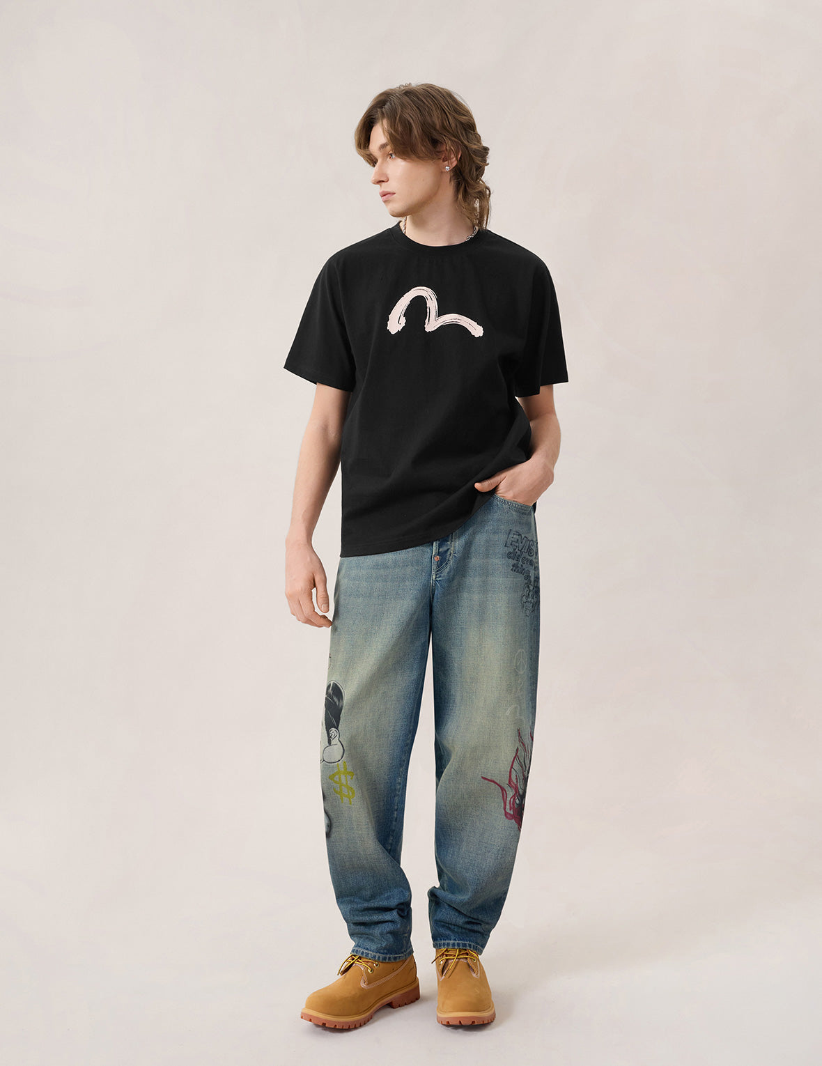 オールオーバーグラフィティプリント デニムジーンズ #2030 – EVISU