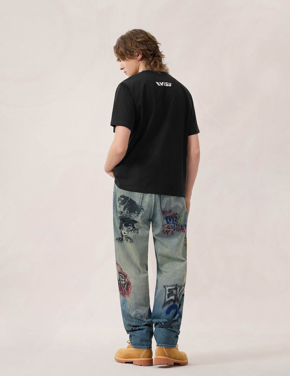 オールオーバーグラフィティプリント デニムジーンズ #2030 – EVISU