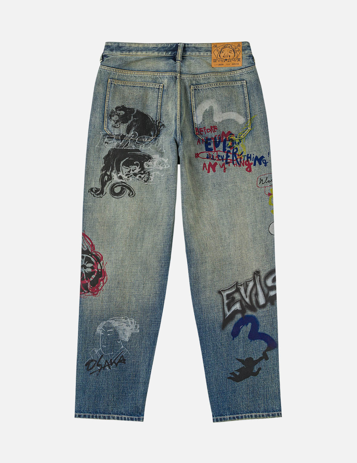 オールオーバーグラフィティプリント デニムジーンズ #2030 – EVISU