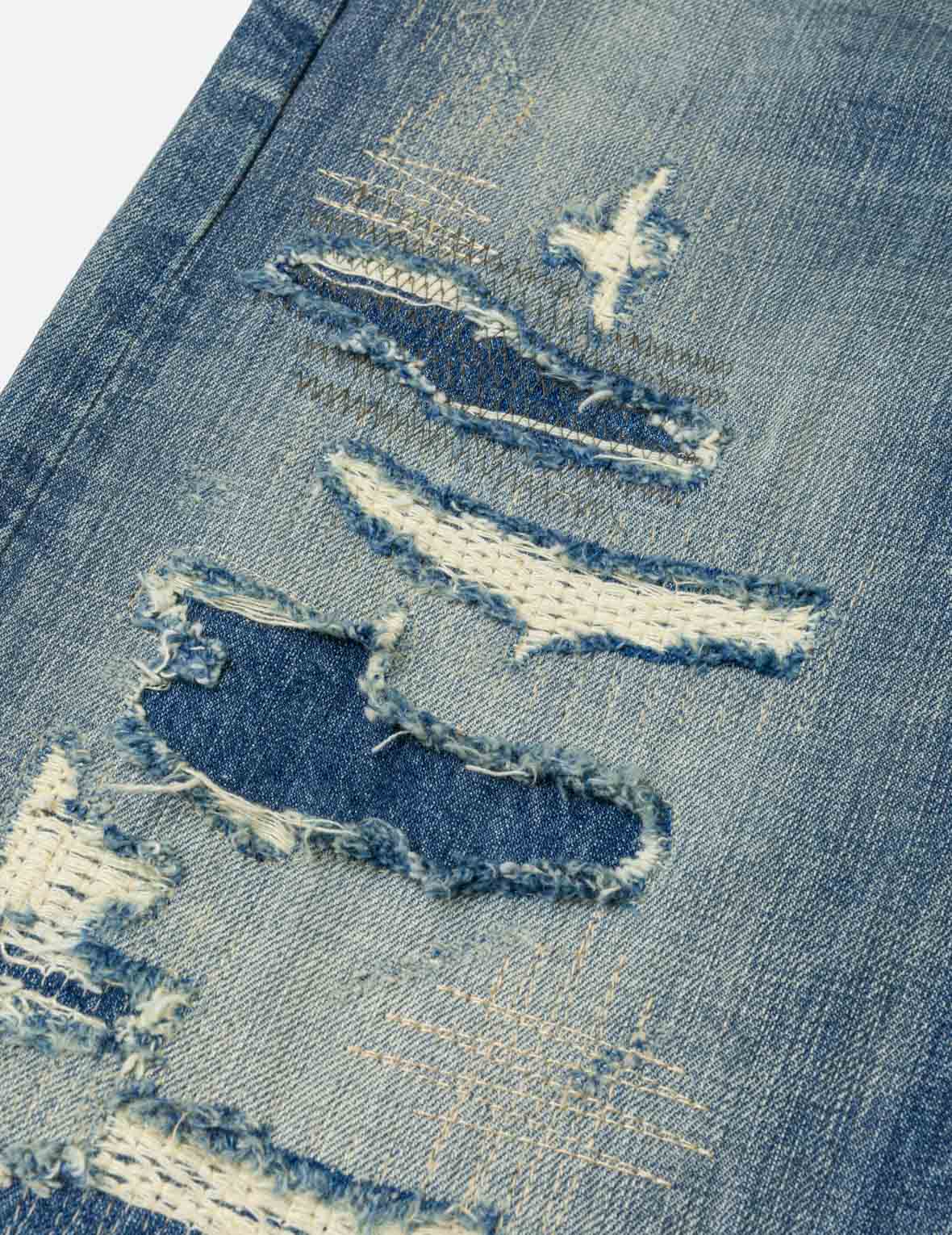 カモメプリントディストレスド ジーンズ #2020 – EVISU