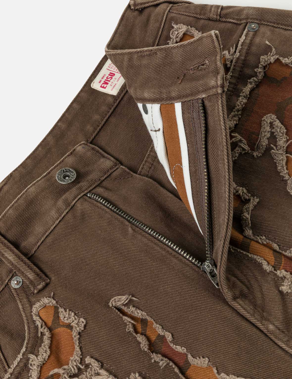 石垣迷彩パッチワーク デニムショーツ