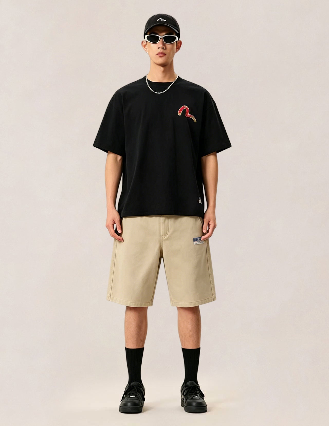 Seagull Print Pocket Shorts