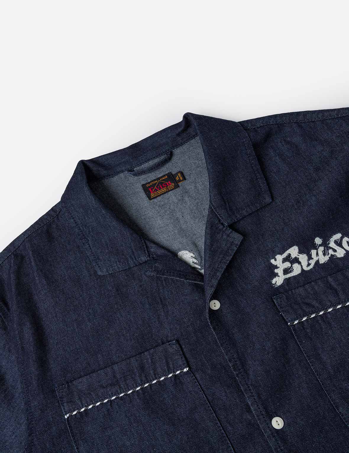 ホイップステッチ デュアルポケット ボクシーデニム 半袖シャツ – EVISU