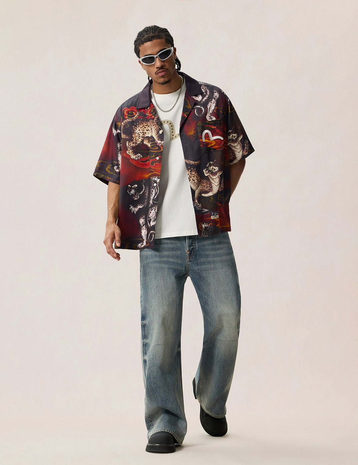 レオパードオールオーバープリント シャツ – EVISU