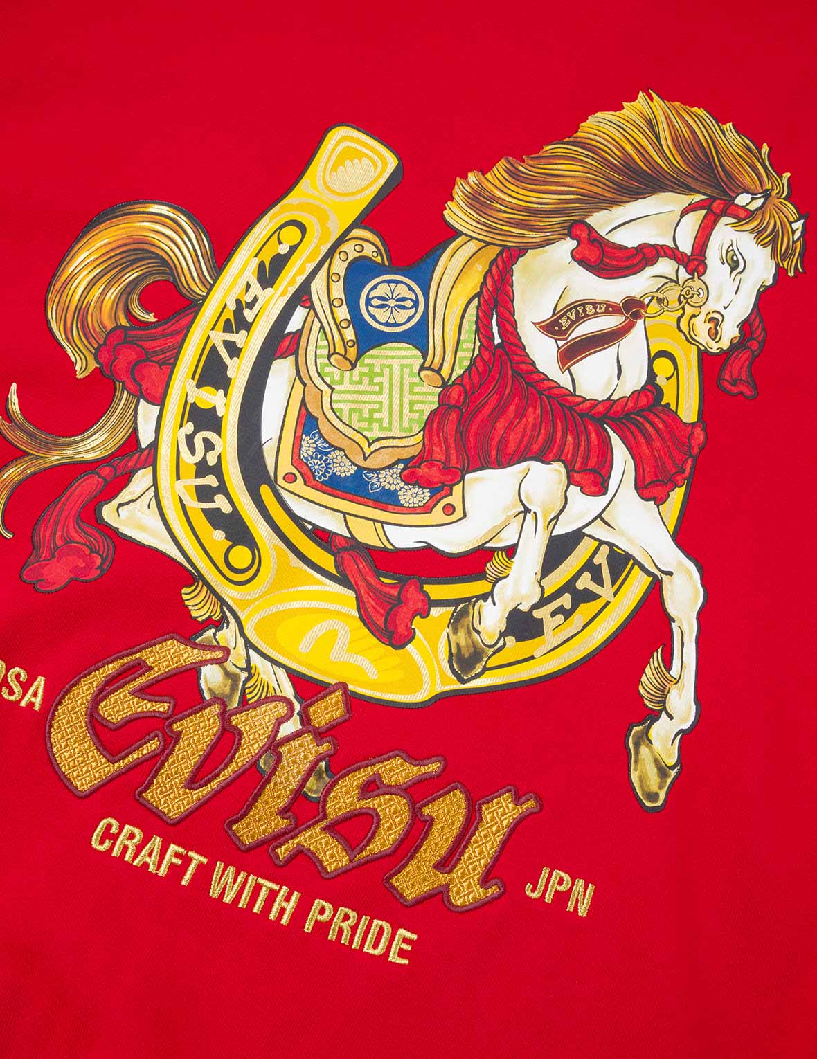 馬年刺繍 ジップアップフーディー - レッド