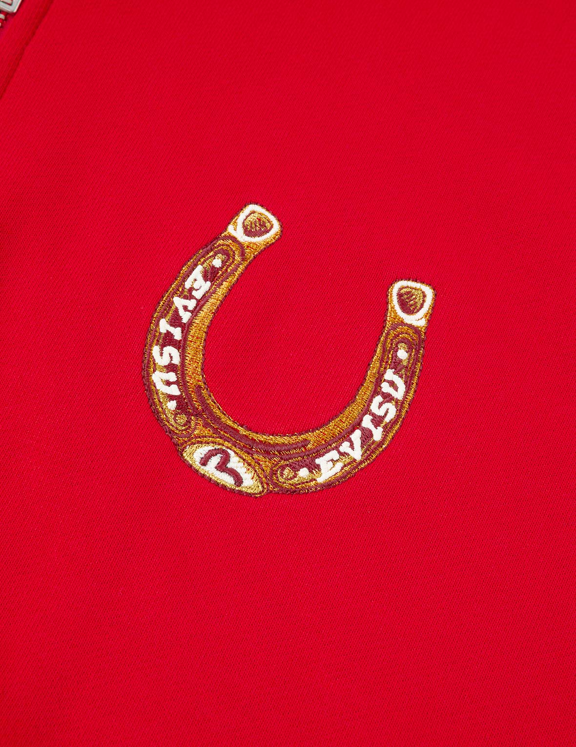 馬年刺繍 ジップアップフーディー - レッド