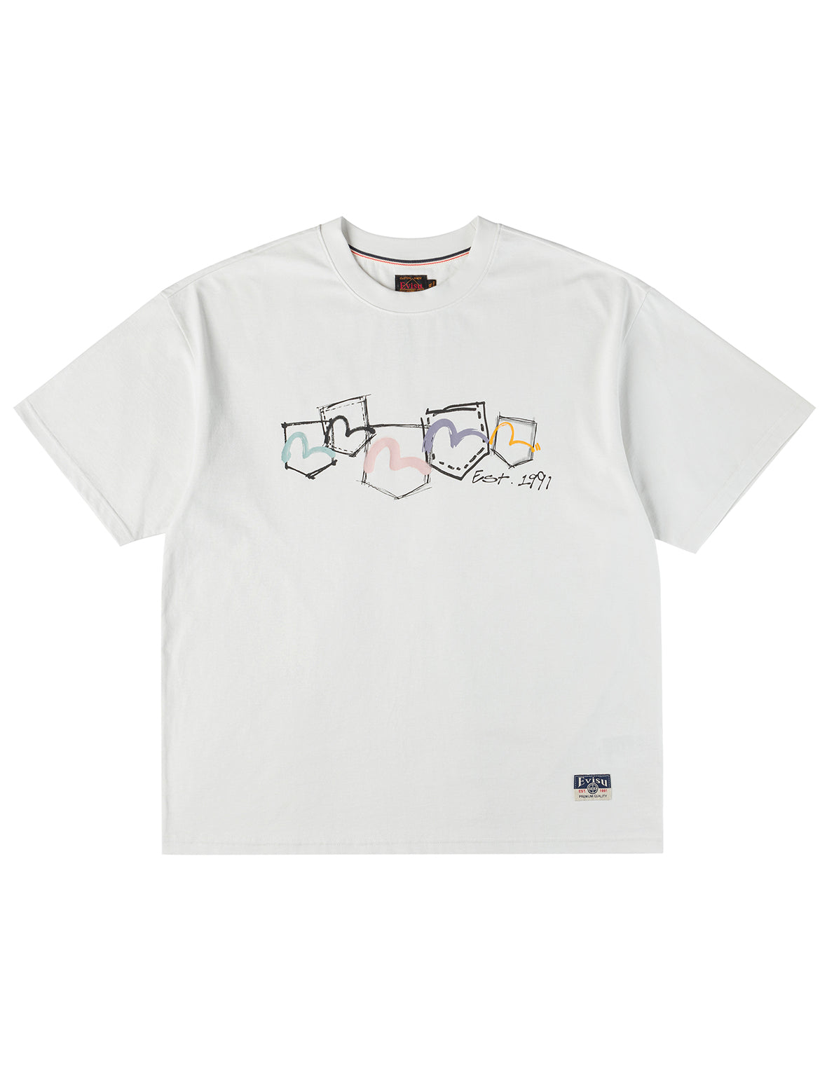 Hand-Drawn Multi-Pocket T-shirt