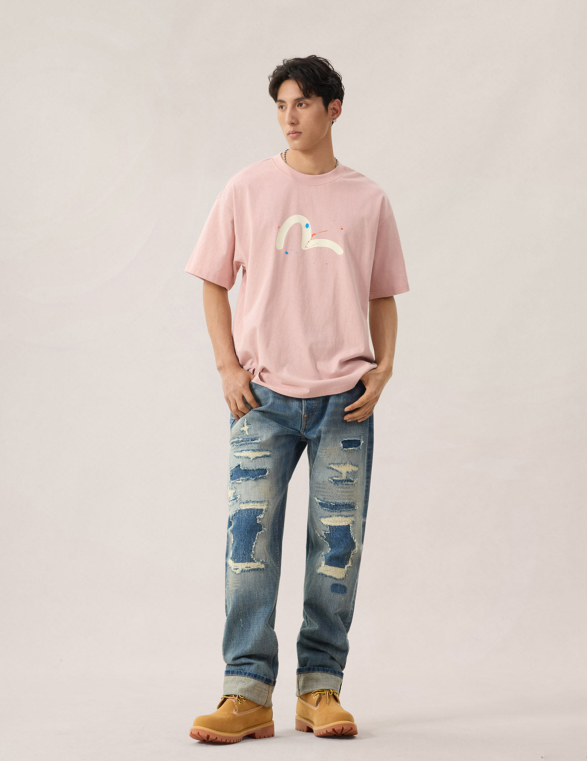 カモメ大黒プリントスプラッシュ Tシャツ – EVISU