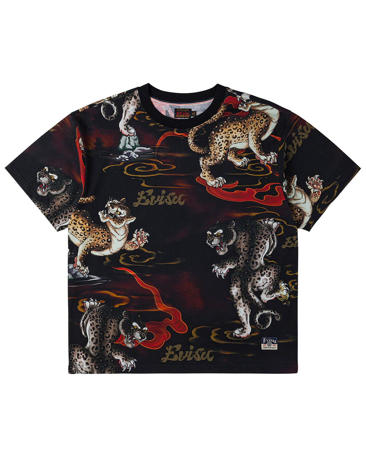 レオパードオールオーバープリント Tシャツ – EVISU