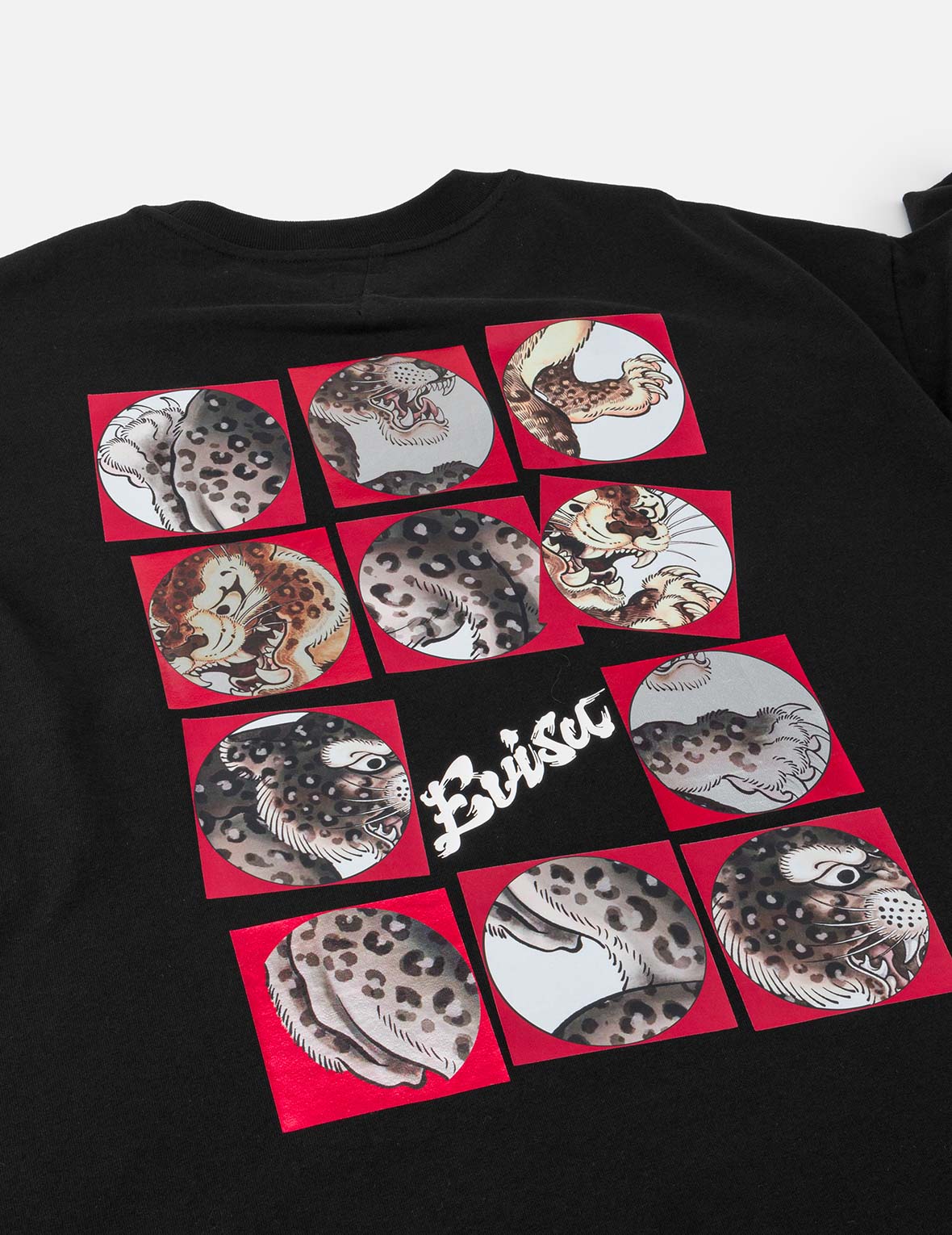 レオパードグリッドプリント Tシャツ