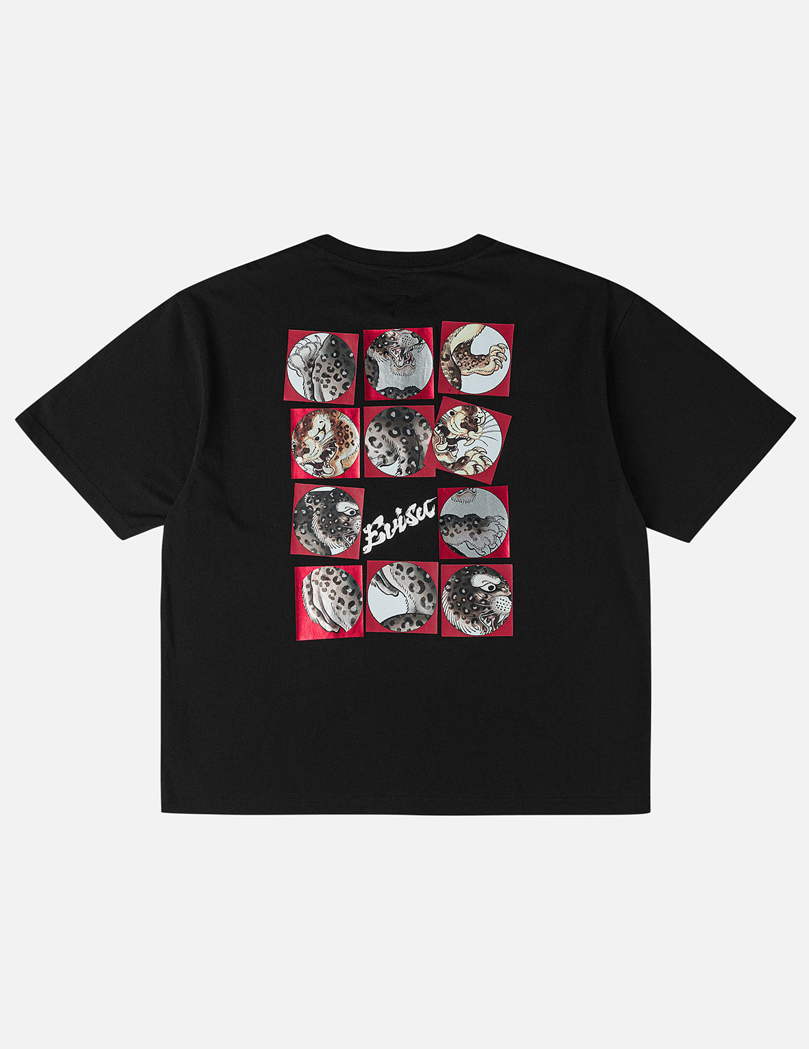 レオパードグリッドプリント Tシャツ
