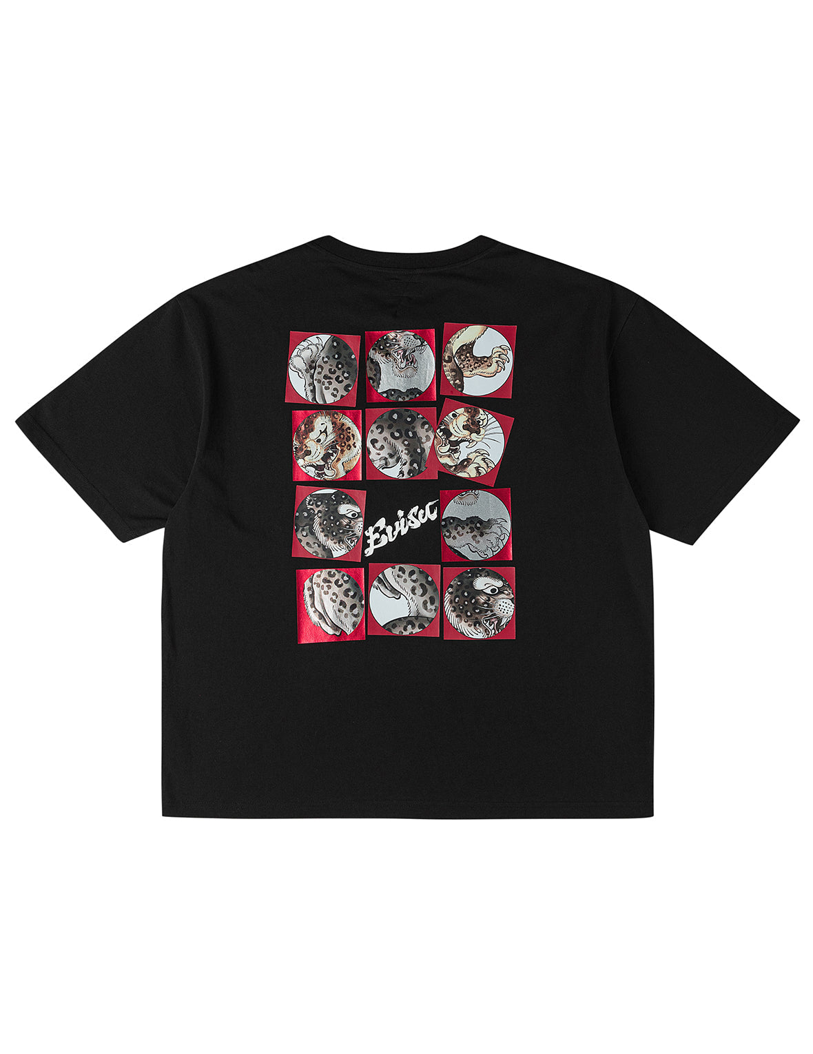 レオパードグリッドプリント Tシャツ