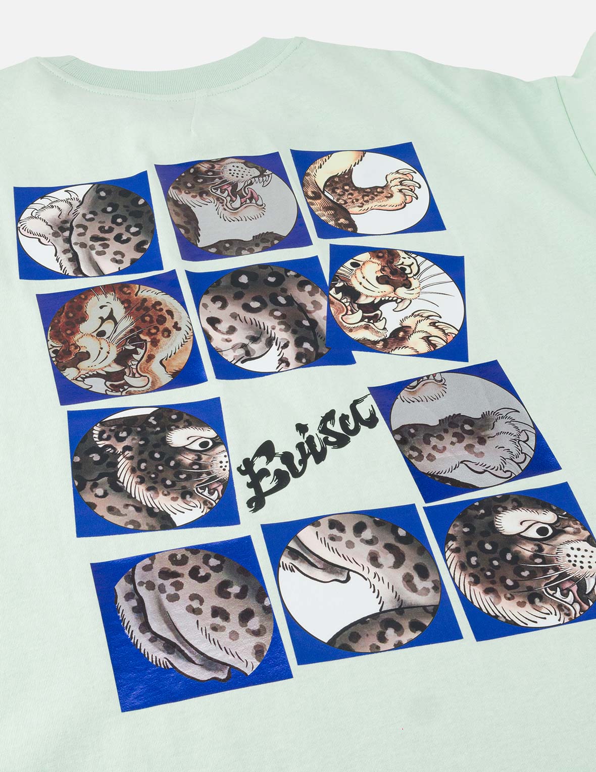 レオパードグリッドプリント Tシャツ