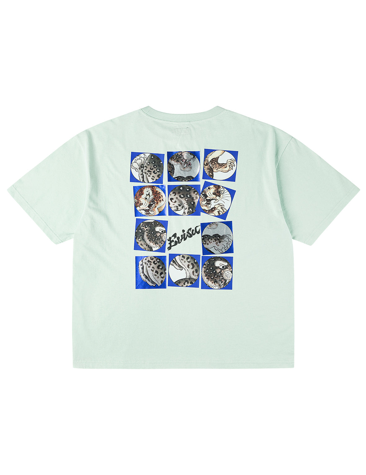 レオパードグリッドプリント Tシャツ