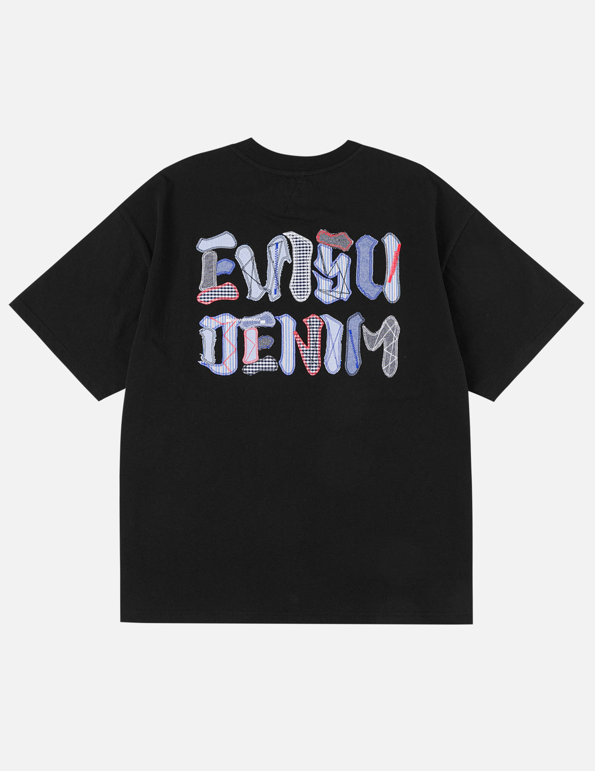 ファブリックミックスパッチワークカモメ＆ロゴアプリケTシャツ